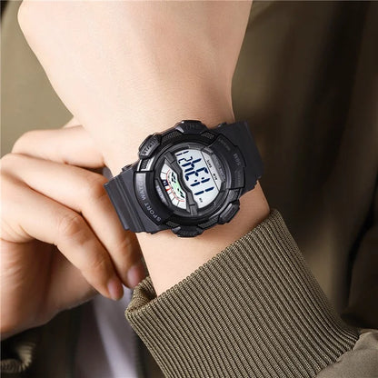 SKMEI 2153 50m Waterproof Wrist Watch TPU Strap EL Backlight Electronic Watch