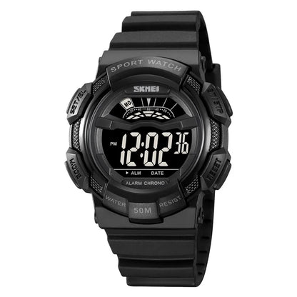 SKMEI 2153 50m Waterproof Wrist Watch TPU Strap EL Backlight Electronic Watch