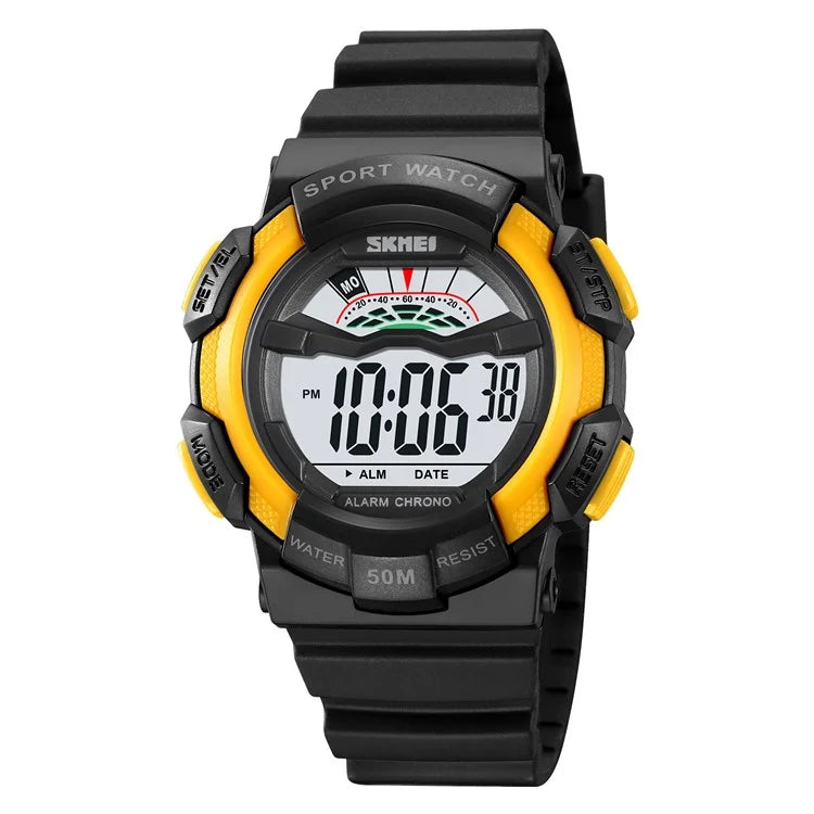 SKMEI 2153 50m Waterproof Wrist Watch TPU Strap EL Backlight Electronic Watch