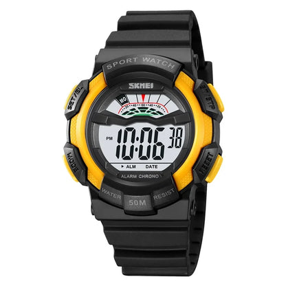 SKMEI 2153 50m Waterproof Wrist Watch TPU Strap EL Backlight Electronic Watch