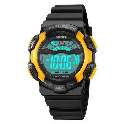 SKMEI 2153 50m Waterproof Wrist Watch TPU Strap EL Backlight Electronic Watch