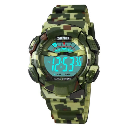 SKMEI 2153 50m Waterproof Wrist Watch TPU Strap EL Backlight Electronic Watch
