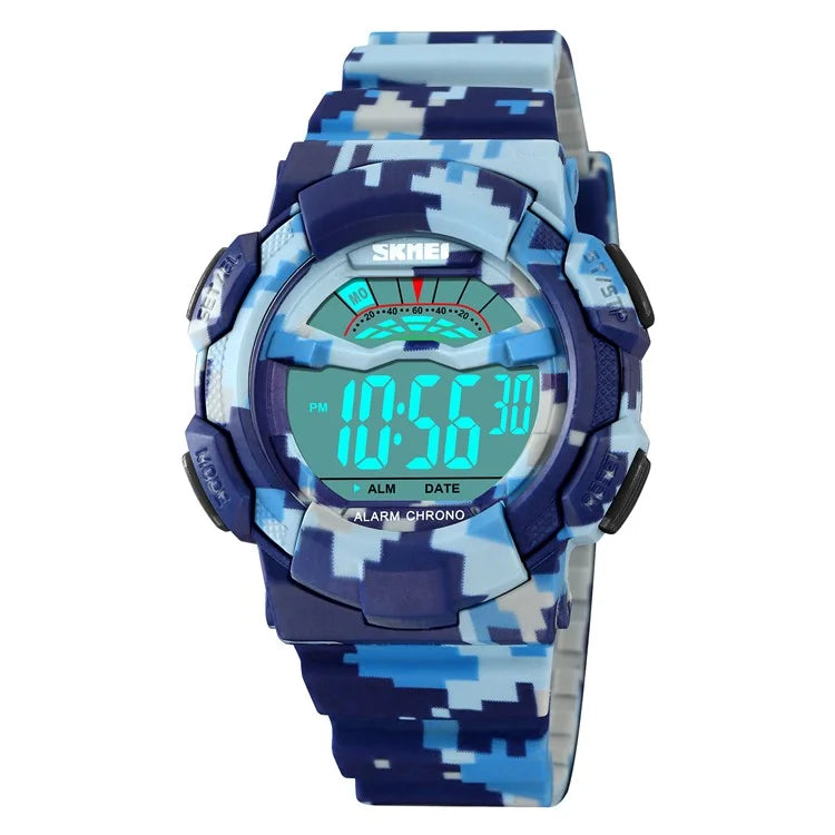 SKMEI 2153 50m Waterproof Wrist Watch TPU Strap EL Backlight Electronic Watch
