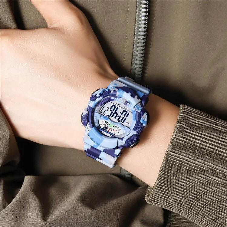 SKMEI 2153 50m Waterproof Wrist Watch TPU Strap EL Backlight Electronic Watch