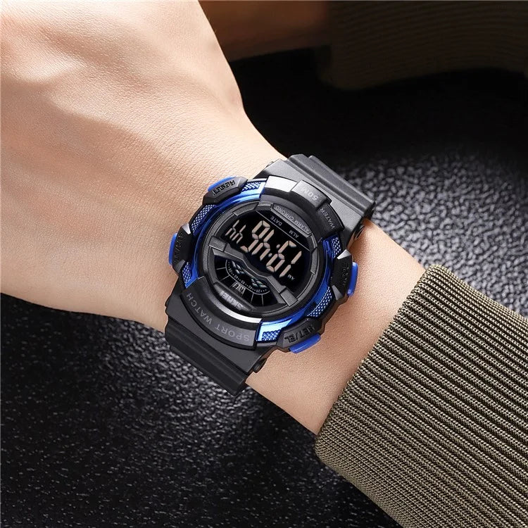 SKMEI 2153 50m Waterproof Wrist Watch TPU Strap EL Backlight Electronic Watch