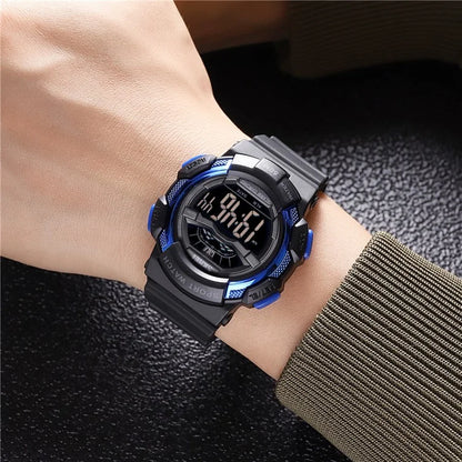 SKMEI 2153 50m Waterproof Wrist Watch TPU Strap EL Backlight Electronic Watch