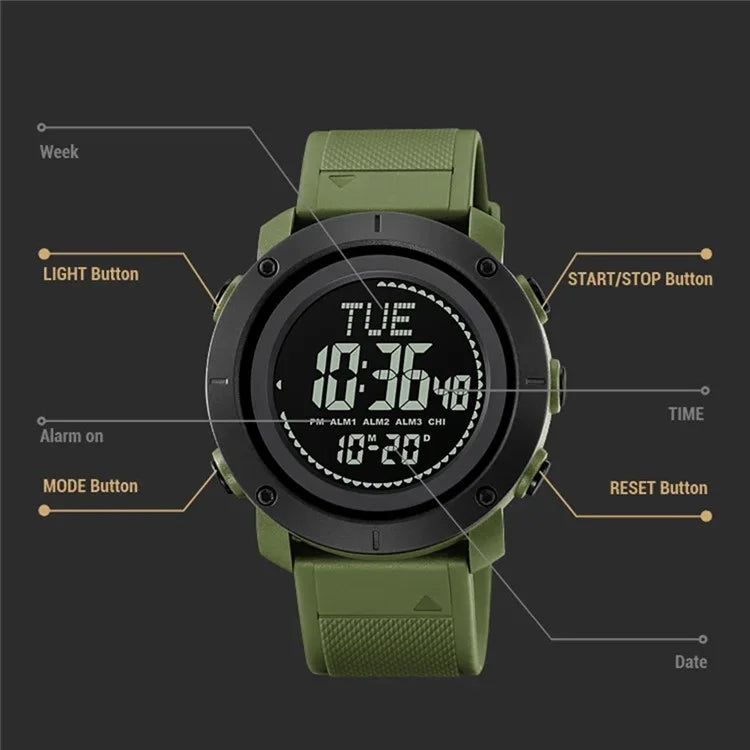 SKMEI 2095 Outdoor Sports 12  /  24H Multifunction Luminous Electronic Watch