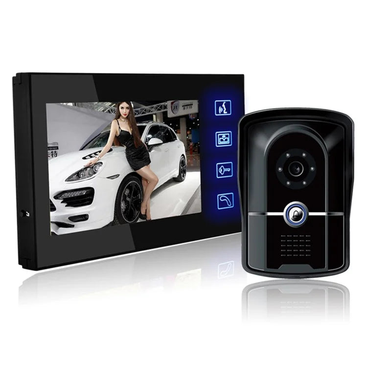 806FG11 7-inch Monitor Smart Electronic Video Viewer Door Bell Night Vision Camera Doorbell, EU Plug