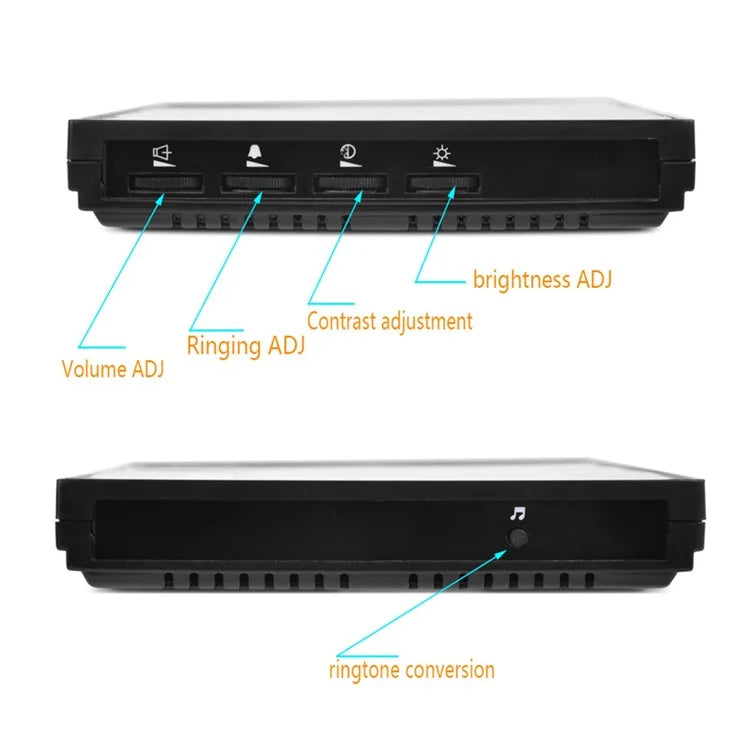 806FG11 7-inch Monitor Smart Electronic Video Viewer Door Bell Night Vision Camera Doorbell, EU Plug