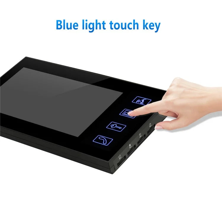 806FD11 7" Monitor HD Video Fingerprint Password Doorbell Camera with Remote Control, EU Plug
