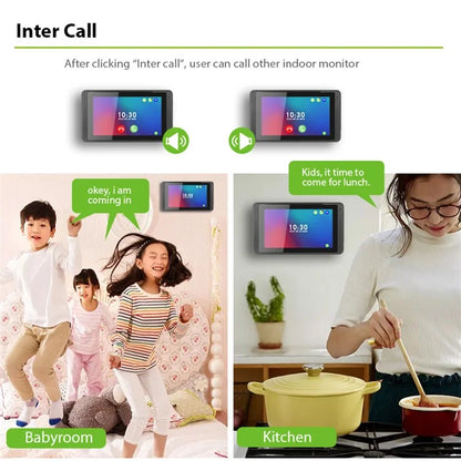 702MJID11 7-inch Monitor Tuya App WiFi Doorbell RFID Card Unlock 1080P HD Video Doorbell, EU Plug