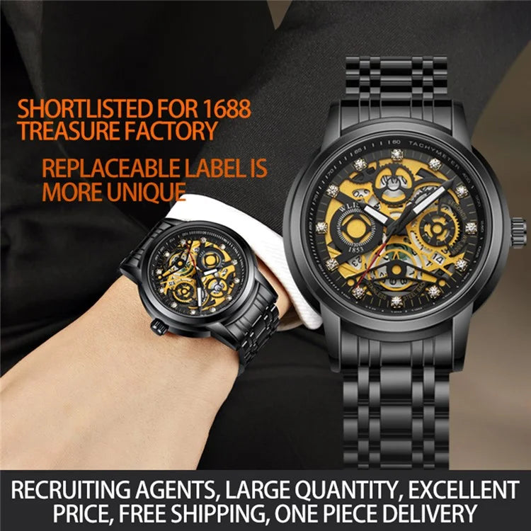 WLISTH S518 Men's Sports Quartz Watch Life Waterproof Luminous Wrist Bracelet