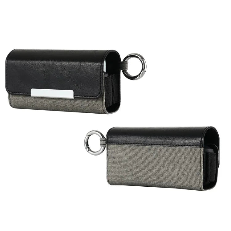 Case for IQOS 3 / 3 Duo , PU Leather Electronic Cigarette Storage Bag with Hook