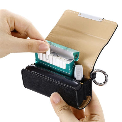 For IQOS 3 / Iluma Prime Case PU Leather Portable Electronic Cigarette Storage Bagish Green