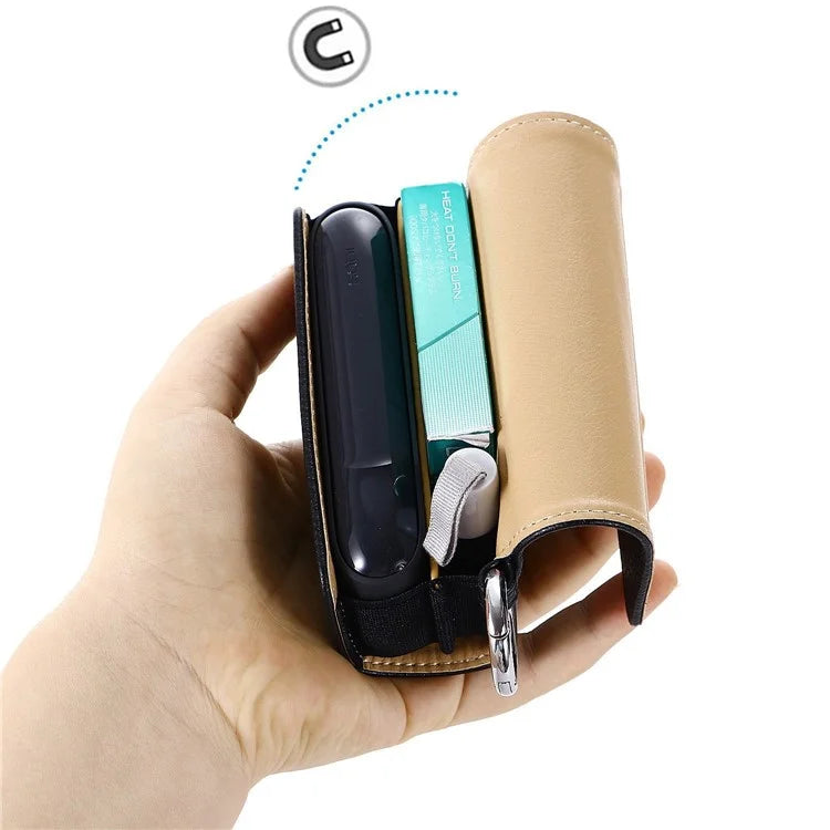 For IQOS 3 / Iluma Prime Case PU Leather Portable Electronic Cigarette Storage Bagish Green