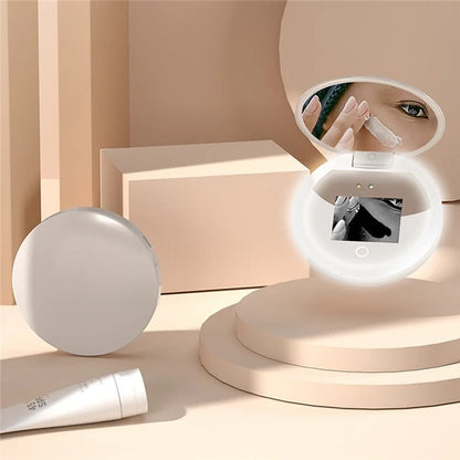 YS002 Smart Makeup Mirror Built-in UV Camera for Sunscreen Test LED Handheld Cosmetic Mirror
