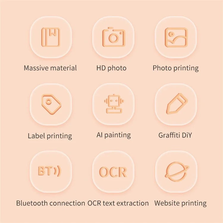 X7 Breathing Light Mini Portable Printer Wireless Thermal Photo Pocket Printer, Standard Version