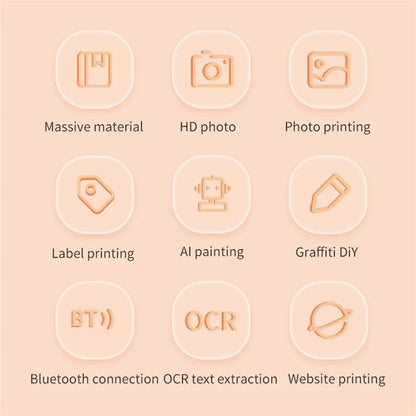 X7 Breathing Light Mini Portable Printer Wireless Thermal Photo Pocket Printer, Standard Version