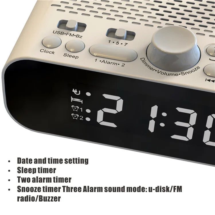 BT-A5 Multi-function Bedside Alarm Clock Hi-Fi Bluetooth Speaker FM Radio