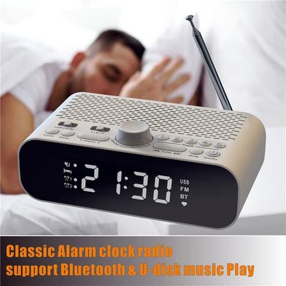 BT-A5 Multi-function Bedside Alarm Clock Hi-Fi Bluetooth Speaker FM Radio
