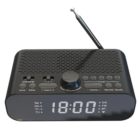 DAB-A5 Bedside LED Screen Digital Alarm Clock Bluetooth Speaker FM / DAB Radio, European Version