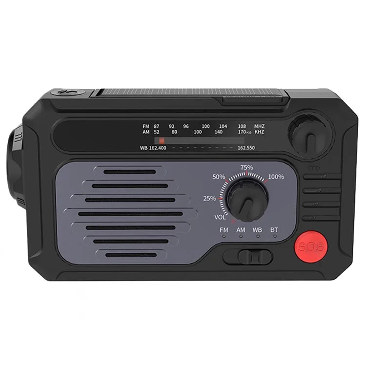 KK-228WB Solar Power Outdoor Hand Crank AM FM WB Radio Power Bank with LED Light