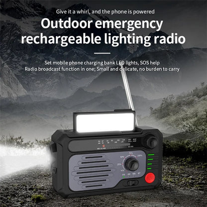 KK-228WB Solar Power Outdoor Hand Crank AM FM WB Radio Power Bank with LED Light