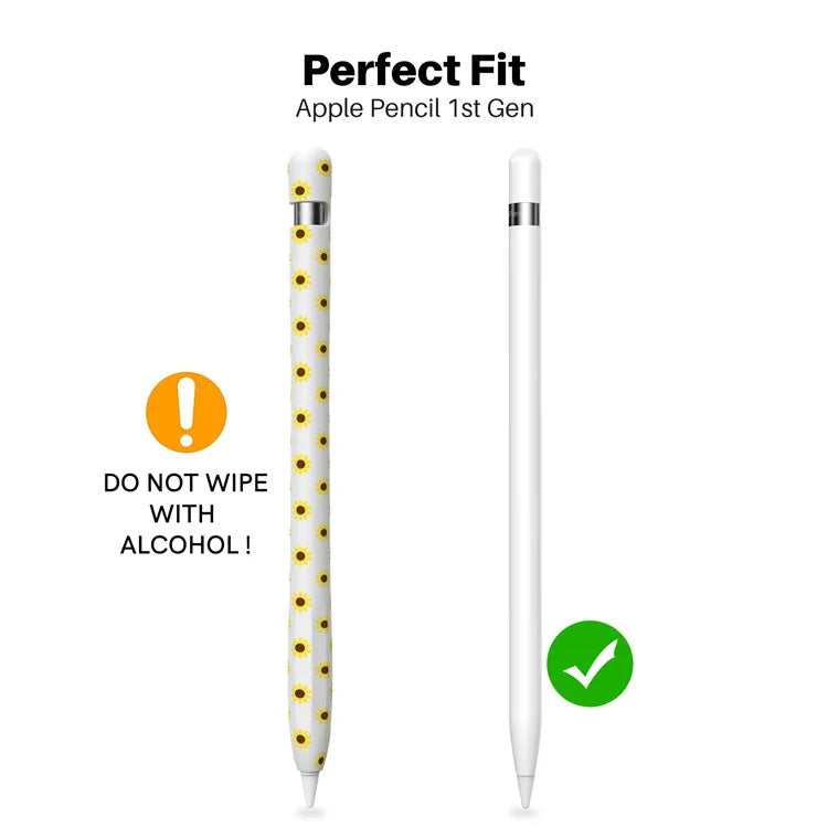 AHASTYLE PT93SF For Apple Pencil (1st Generation) Silicone Sleeve Sunflower Pattern Skin-touch Cover