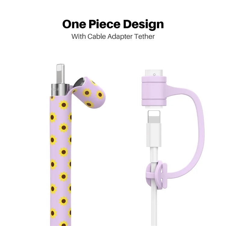 AHASTYLE PT93SF For Apple Pencil (1st Generation) Silicone Sleeve Sunflower Pattern Skin-touch Cover