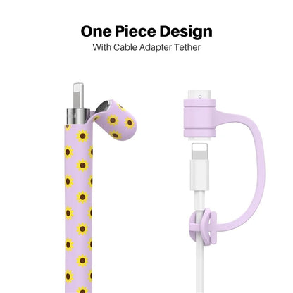 AHASTYLE PT93SF For Apple Pencil (1st Generation) Silicone Sleeve Sunflower Pattern Skin-touch Cover