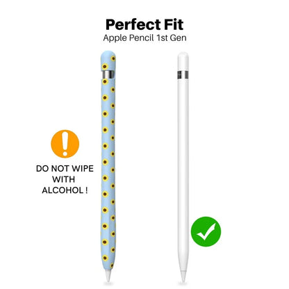 AHASTYLE PT93SF For Apple Pencil (1st Generation) Silicone Sleeve Sunflower Pattern Skin-touch Cover