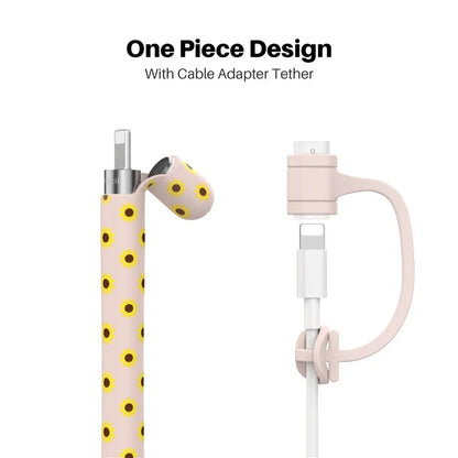 AHASTYLE PT93SF For Apple Pencil (1st Generation) Silicone Sleeve Sunflower Pattern Skin-touch Cover