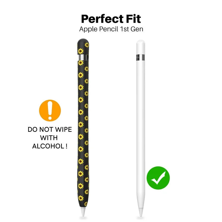 AHASTYLE PT93SF For Apple Pencil (1st Generation) Silicone Sleeve Sunflower Pattern Skin-touch Cover