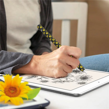 AHASTYLE PT93SF For Apple Pencil (1st Generation) Silicone Sleeve Sunflower Pattern Skin-touch Cover