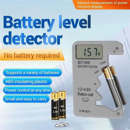 BT189 LCD Screen Battery Tester Universal Button Cell D N AA AAA 9V Battery Voltage Checker