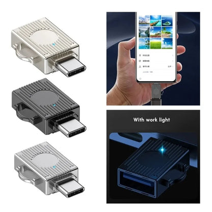 JS-103 USB to Type-C 3.0 Converter High Speed U Disk Zinc Alloy OTG Adapter for Laptop Computer