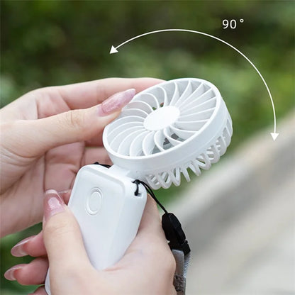 F458 Summer 3 Speeds Adjustable Foldable Mini Handheld Fan with Neck Rope