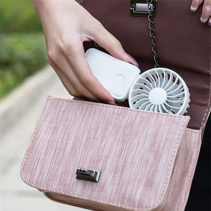 F458 Summer 3 Speeds Adjustable Foldable Mini Handheld Fan with Neck Rope