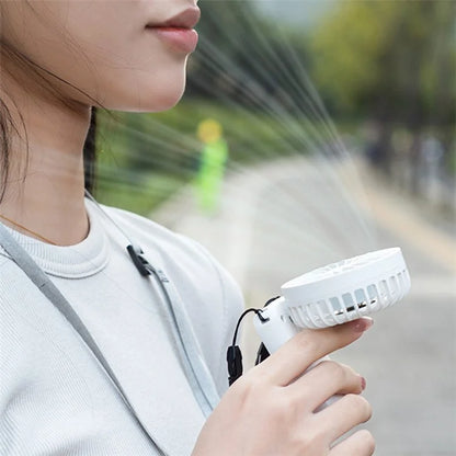 F458 Summer 3 Speeds Adjustable Foldable Mini Handheld Fan with Neck Rope