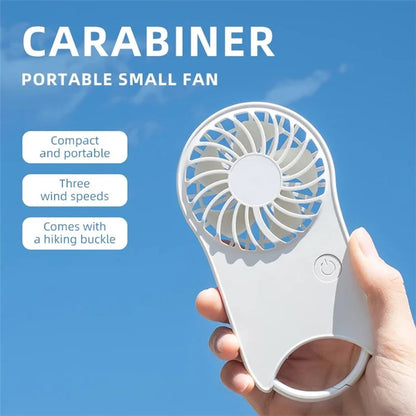 F12 Mini Handheld Fan 3 Wind Speed Outdoor Summer Cooling Fan with Hanging Buckle