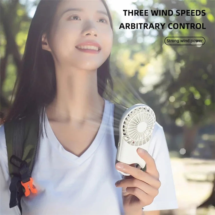 F12 Mini Handheld Fan 3 Wind Speed Outdoor Summer Cooling Fan with Hanging Buckle