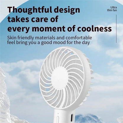 S3 Portable Rechargeable Handheld Cooling Fan 1200mAh 3 Speed Low Noise Desk Fan with Hanging Hole