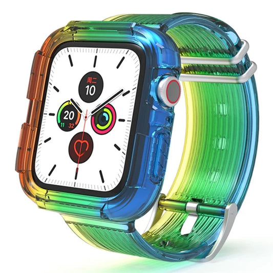 AHASTYLE WA06 for Apple Watch Series 7 / 8 41mm TPU Watch Strap Integrated Watchband with Case Cover