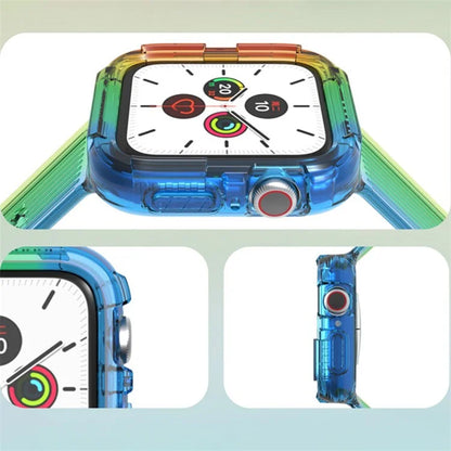 AHASTYLE WA06 for Apple Watch Series 7 / 8 41mm TPU Watch Strap Integrated Watchband with Case Cover