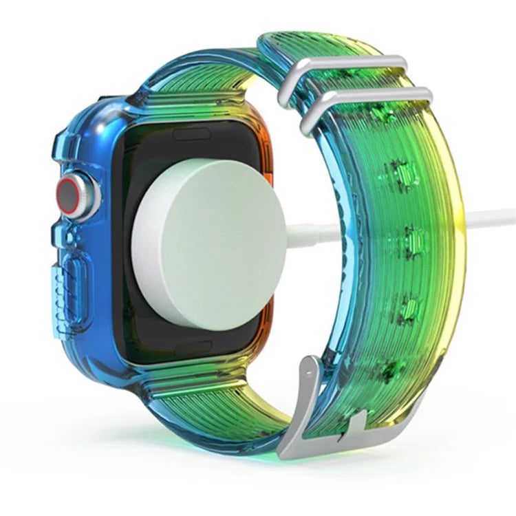 AHASTYLE WA06 for Apple Watch Series 7 / 8 41mm TPU Watch Strap Integrated Watchband with Case Cover