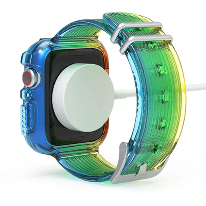 AHASTYLE WA06 for Apple Watch Series 7 / 8 41mm TPU Watch Strap Integrated Watchband with Case Cover