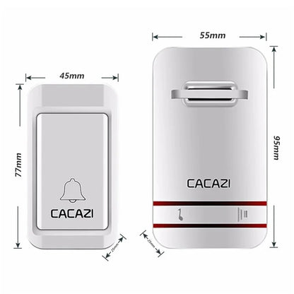 CACAZI V027G 38 Ringtones Self-powered Wireless Doorbell, 1 Transmitter + 1 Receiver