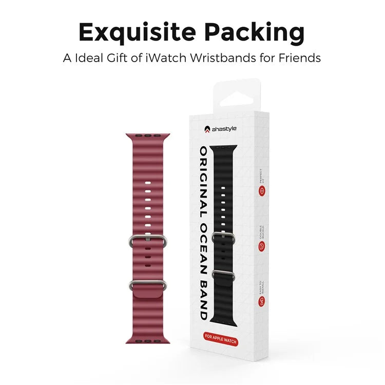 AHASTYLE WG102 for Apple Watch Series 9 8 7 41mm / 6 5 4 SE (2023) SE (2022) SE 40mm / 3 2 1 38mm Silicone Watch Band