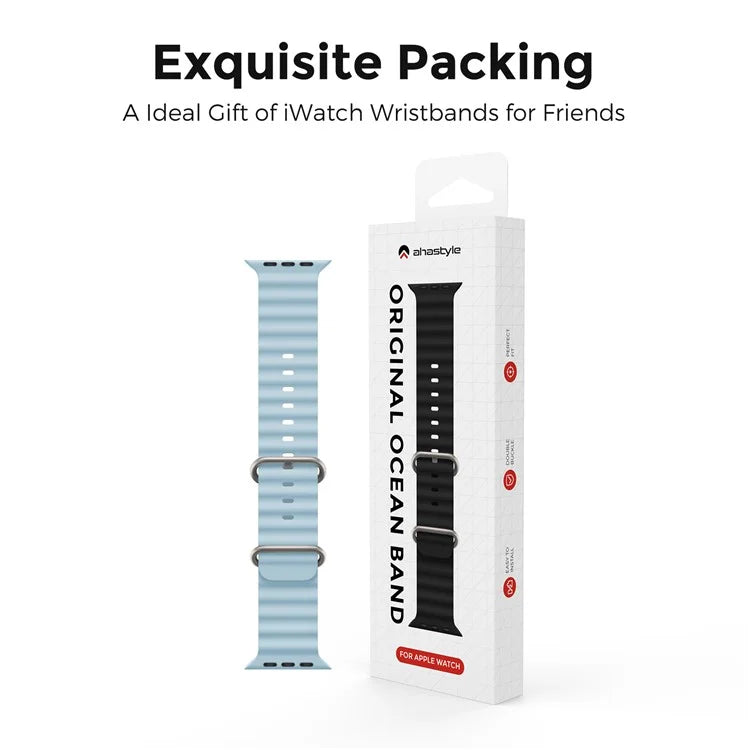 AHASTYLE WG102 for Apple Watch Series 9 8 7 41mm / 6 5 4 SE (2023) SE (2022) SE 40mm / 3 2 1 38mm Silicone Watch Band