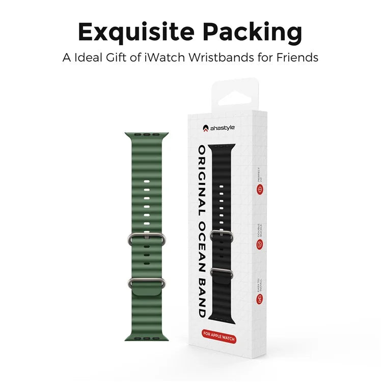 AHASTYLE WG102 for Apple Watch Series 9 8 7 41mm / 6 5 4 SE (2023) SE (2022) SE 40mm / 3 2 1 38mm Silicone Watch Band